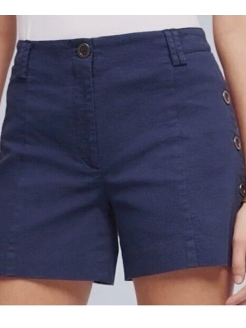 ANTHRO Cartornnier Navy Shorts Button Detail size 8